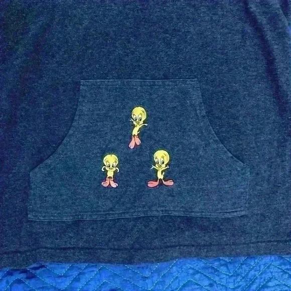 Tweety Gray Triple Tweety Warner Bros. Adult M Hoodie - Picture 2 of 7